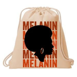 Dope Melanin Black Afro African American Mom Aunt Gift Drawstring Bag