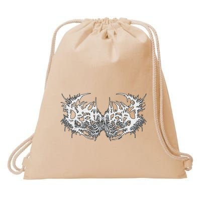 Death Metal Band Logo Symbol Font Metalhead Musician Drawstring Bag