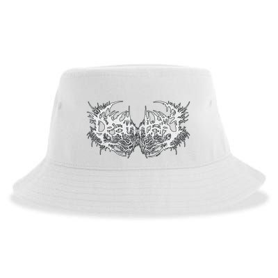 Death Metal Band Logo Symbol Font Metalhead Musician Sustainable Bucket Hat