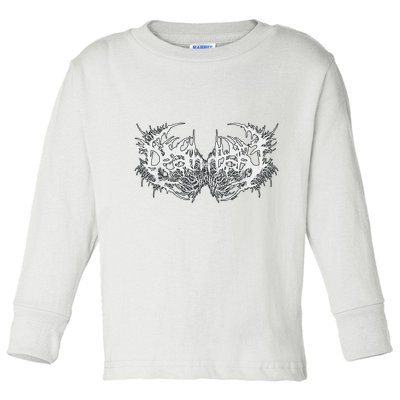 Death Metal Band Logo Symbol Font Metalhead Musician Toddler Long Sleeve Shirt