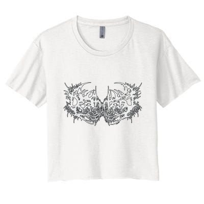 Death Metal Band Logo Symbol Font Metalhead Musician Crop Top