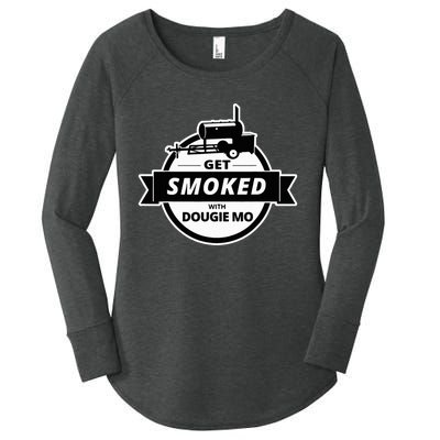 Dougie Mo Bbq Catering Exclusive Custom Clothing Get Smoked Women's Perfect Tri Tunic Long Sleeve Shirt