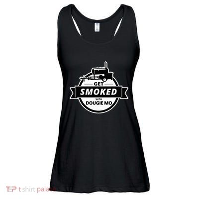 Dougie Mo Bbq Catering Exclusive Custom Clothing Get Smoked Ladies Essential Flowy Tank