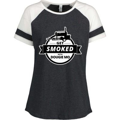 Dougie Mo Bbq Catering Exclusive Custom Clothing Get Smoked Enza Ladies Jersey Colorblock Tee