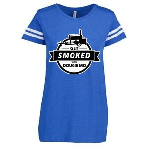 Dougie Mo Bbq Catering Exclusive Custom Clothing Get Smoked Enza Ladies Jersey Football T-Shirt