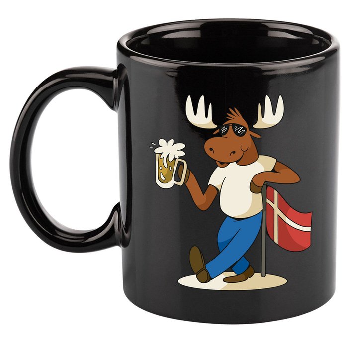 Denmark Moose Beer 11oz C Handle Ceramic Mug