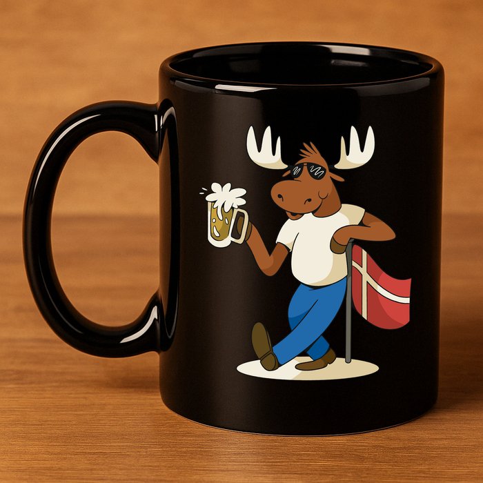 Denmark Moose Beer 11oz C Handle Ceramic Mug