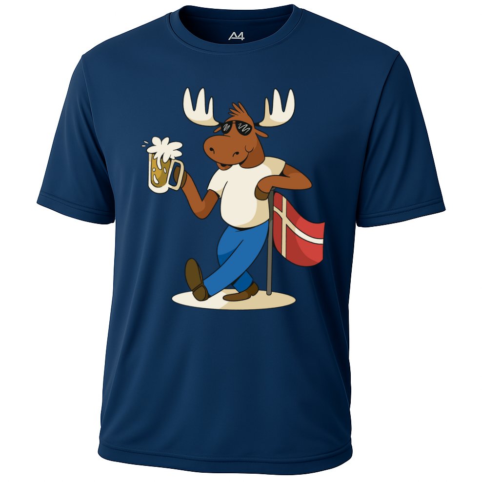 Denmark Moose Beer Cooling Performance Crew T-Shirt