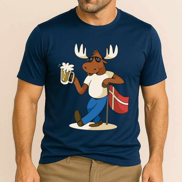 Denmark Moose Beer Cooling Performance Crew T-Shirt