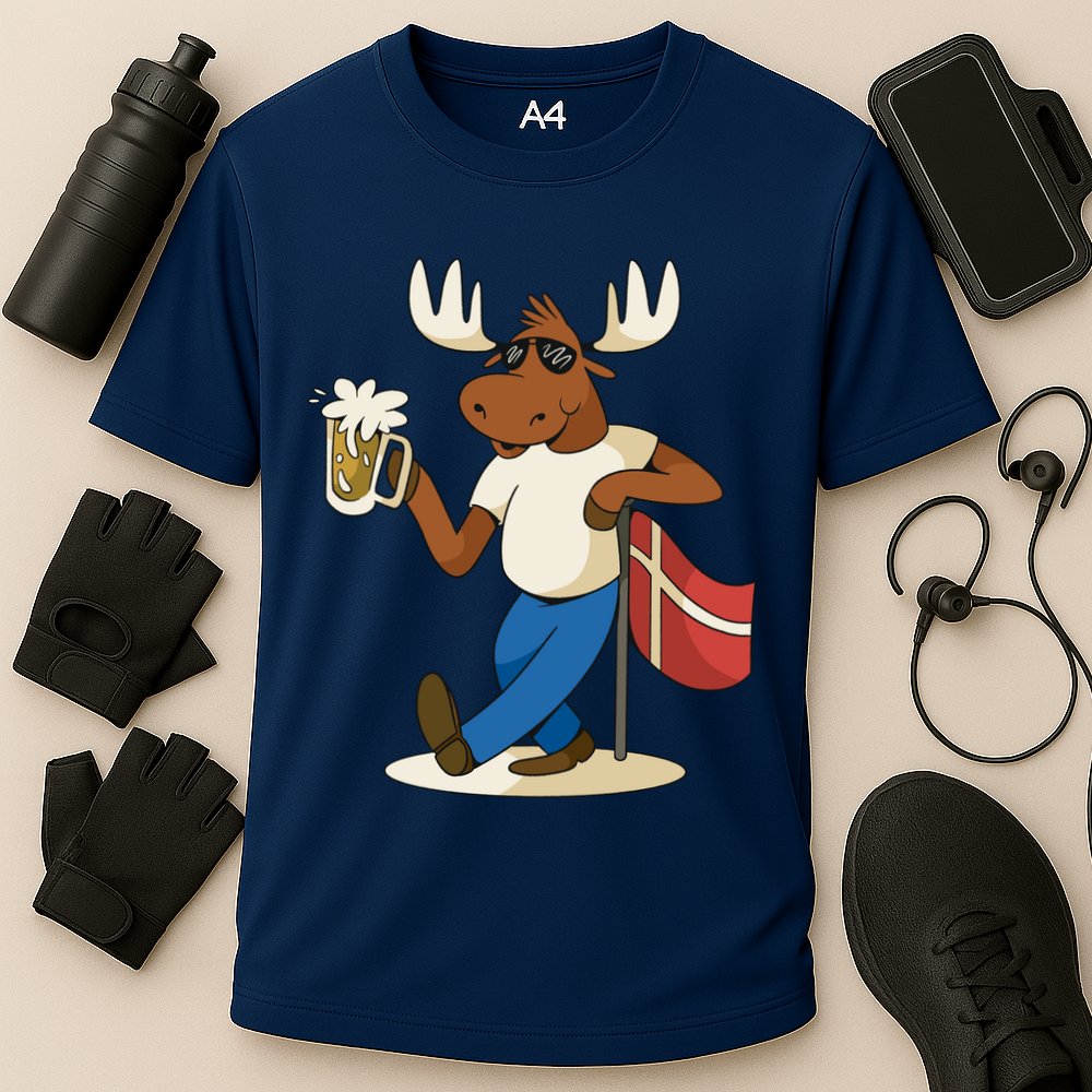 Denmark Moose Beer Cooling Performance Crew T-Shirt
