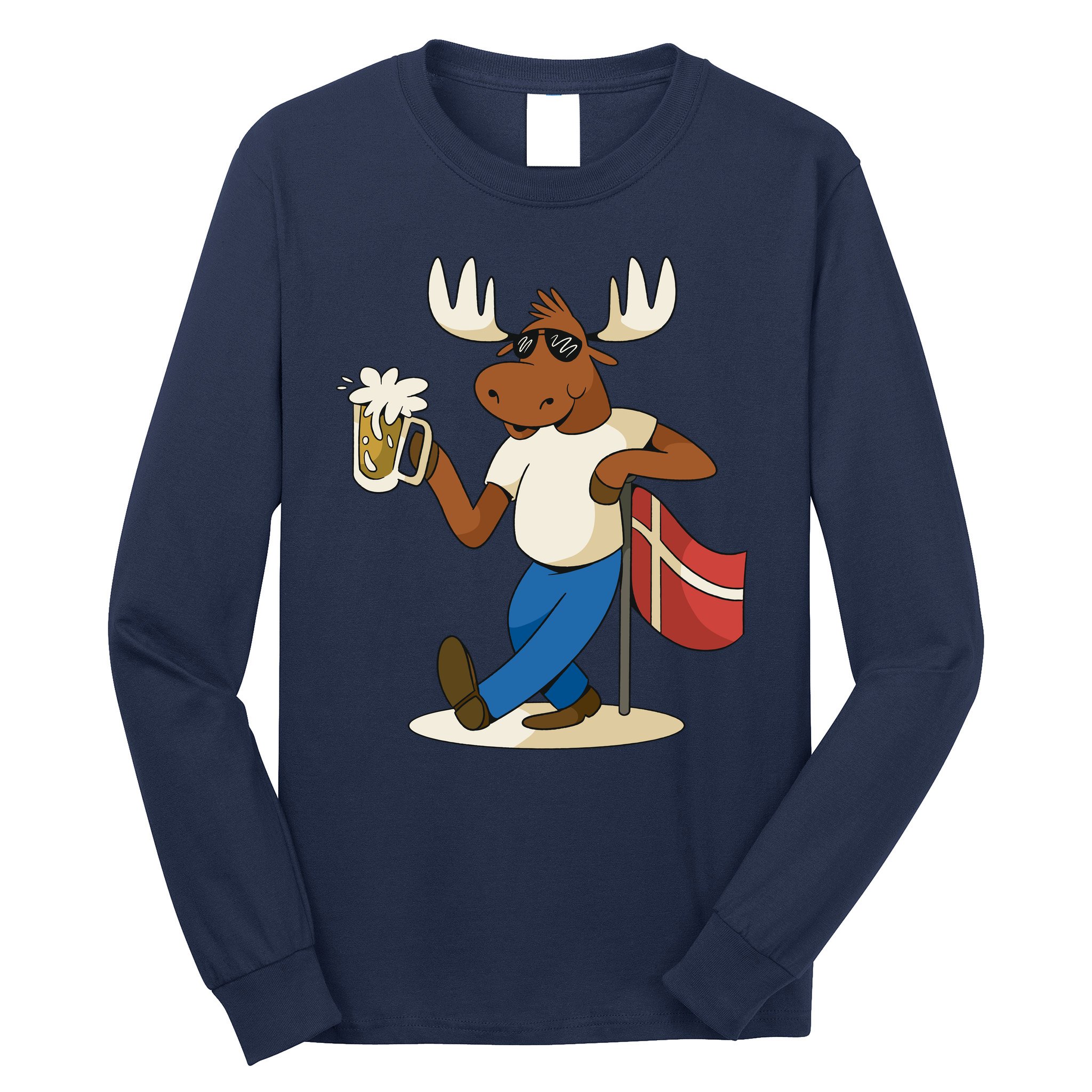 Denmark Moose Beer Long Sleeve Shirt