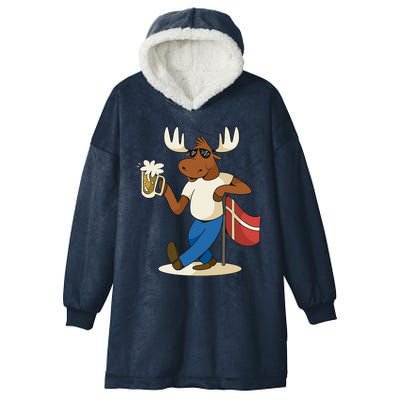 Denmark Moose Beer Hooded Wearable Blanket