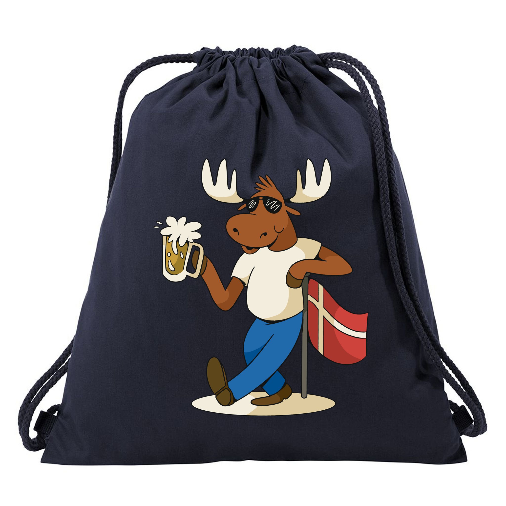 Denmark Moose Beer Drawstring Bag