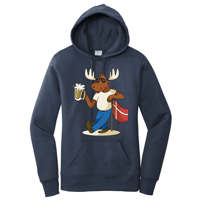 Denmark Moose Beer Women's Pullover Hoodie