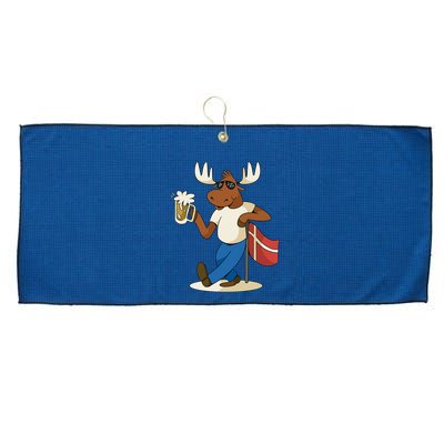 Denmark Moose Beer Large Microfiber Waffle Golf Towel