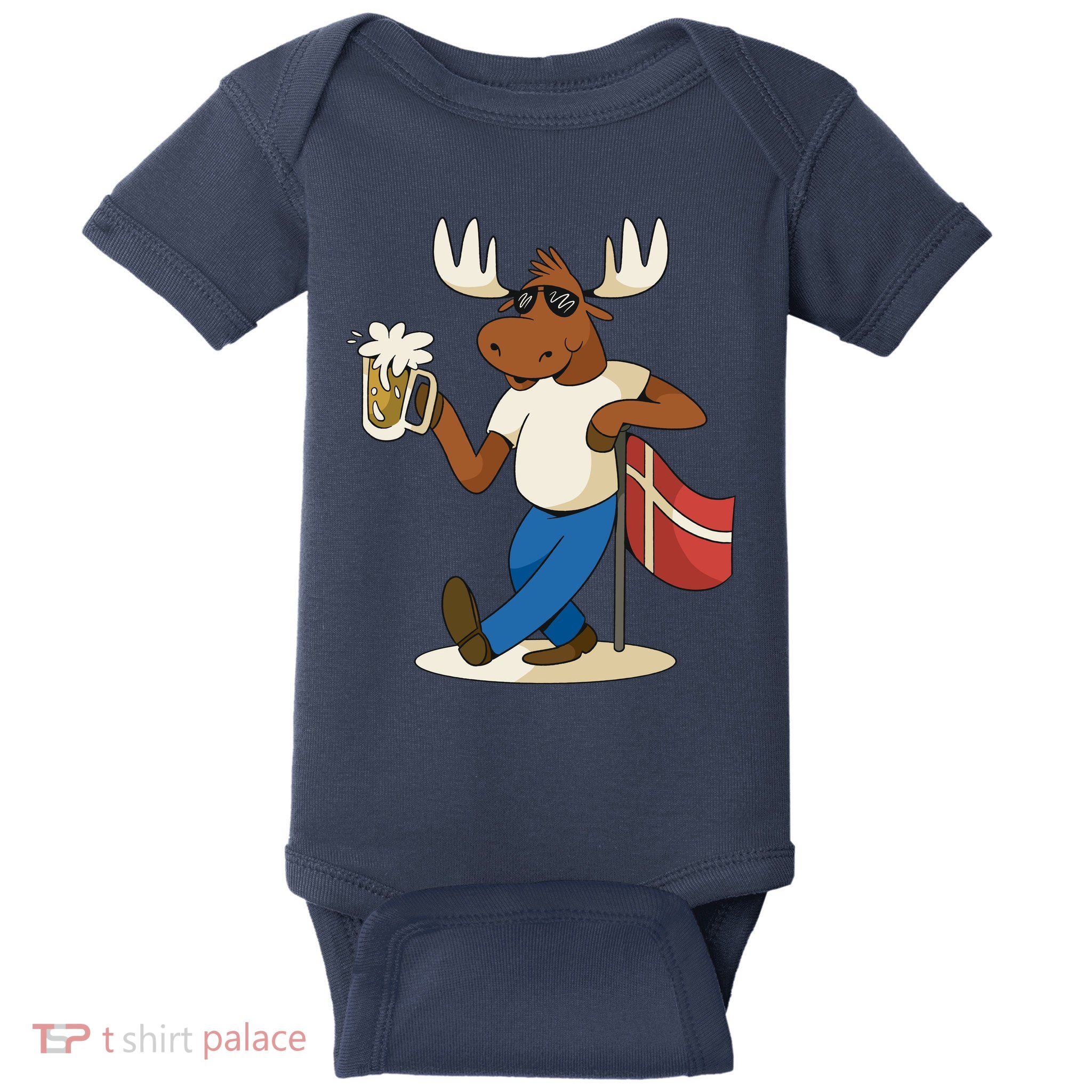 Denmark Moose Beer Baby Bodysuit