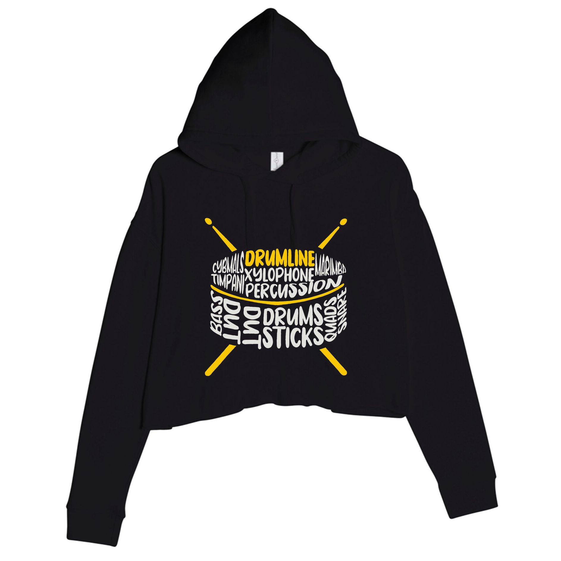 Drumline Marching Band School Band Crop Fleece Hoodie