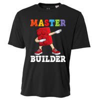 Dabbing Master Builder Funny Building Blocks Bricks Cooling Performance Crew T-Shirt