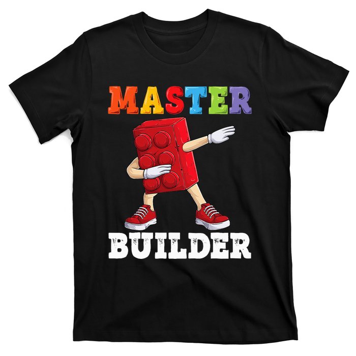 Dabbing Master Builder Funny Building Blocks Bricks T-Shirt