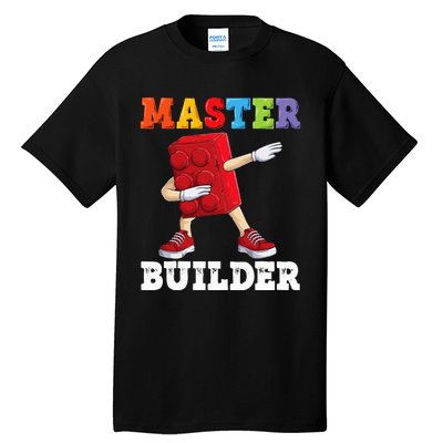 Dabbing Master Builder Funny Building Blocks Bricks Tall T-Shirt