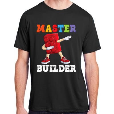 Dabbing Master Builder Funny Building Blocks Bricks Adult ChromaSoft Performance T-Shirt