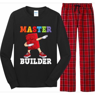 Dabbing Master Builder Funny Building Blocks Bricks Long Sleeve Pajama Set