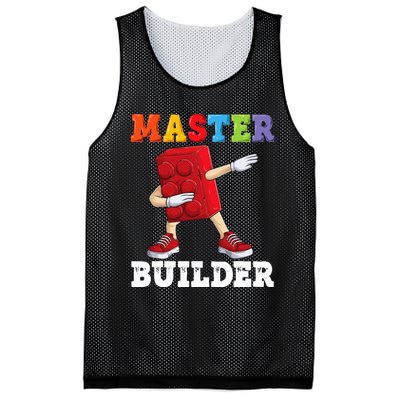 Dabbing Master Builder Funny Building Blocks Bricks Mesh Reversible Basketball Jersey Tank