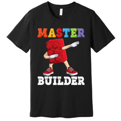 Dabbing Master Builder Funny Building Blocks Bricks Premium T-Shirt