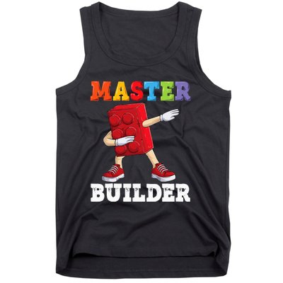 Dabbing Master Builder Funny Building Blocks Bricks Tank Top