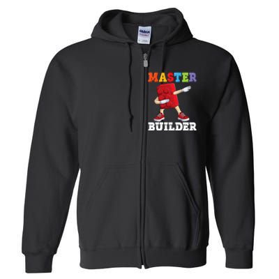 Dabbing Master Builder Funny Building Blocks Bricks Full Zip Hoodie