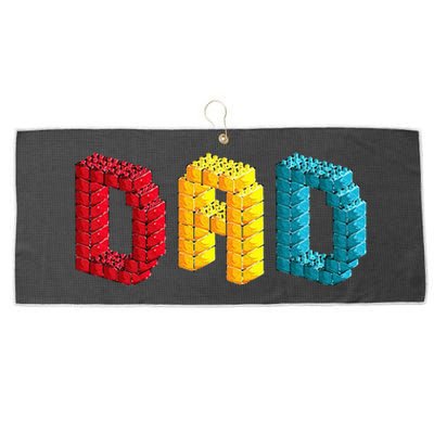 Dad Master Builder Building Bricks Blocks Family Set Parents Large Microfiber Waffle Golf Towel