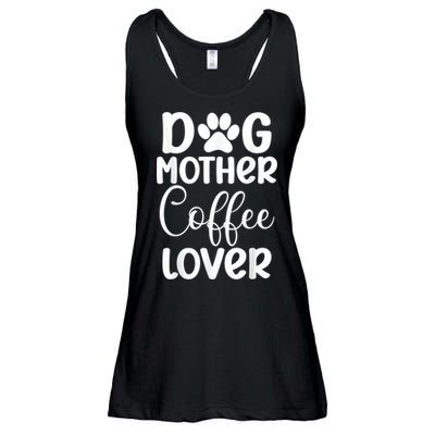 Dog Mother Coffee Lover Funny Graphic Dog Mom Tees For Women Ladies Essential Flowy Tank