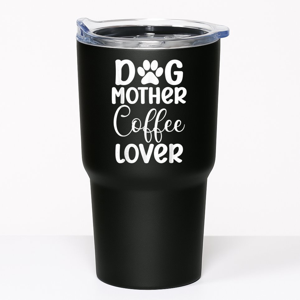 Dog Mother Coffee Lover Funny Graphic Dog Mom Tees For Women Tumbler