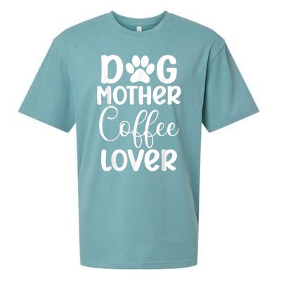 Dog Mother Coffee Lover Funny Graphic Dog Mom Tees For Women Sueded Cloud Jersey T-Shirt