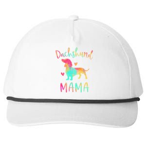 Dachshund Mama Colorful Doxie Funny Gift Dog Mom Gift Snapback Five-Panel Rope Hat