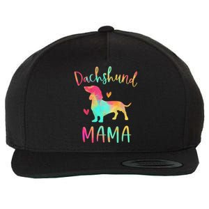 Dachshund Mama Colorful Doxie Funny Gift Dog Mom Gift Wool Snapback Cap