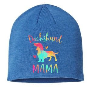 Dachshund Mama Colorful Doxie Funny Gift Dog Mom Gift Sustainable Beanie