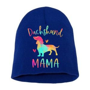 Dachshund Mama Colorful Doxie Funny Gift Dog Mom Gift Short Acrylic Beanie