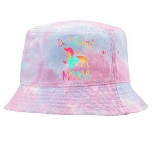 Dachshund Mama Colorful Doxie Funny Gift Dog Mom Gift Tie-Dyed Bucket Hat