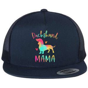 Dachshund Mama Colorful Doxie Funny Gift Dog Mom Gift Flat Bill Trucker Hat