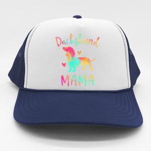 Dachshund Mama Colorful Doxie Funny Gift Dog Mom Gift Trucker Hat