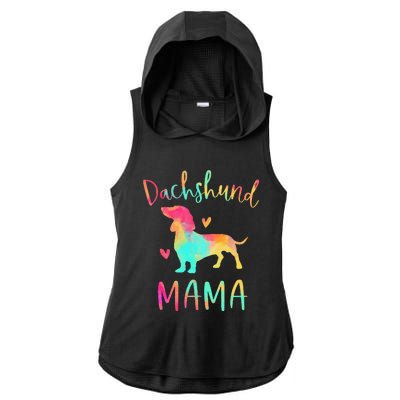 Dachshund Mama Colorful Doxie Gifts Dog Mom  Ladies PosiCharge Tri-Blend Wicking Draft Hoodie Tank