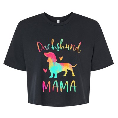 Dachshund Mama Colorful Doxie Gifts Dog Mom  Bella+Canvas Jersey Crop Tee