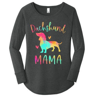 Dachshund Mama Colorful Doxie Gifts Dog Mom  Women's Perfect Tri Tunic Long Sleeve Shirt