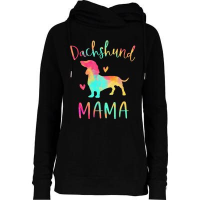 Dachshund Mama Colorful Doxie Gifts Dog Mom  Womens Funnel Neck Pullover Hood