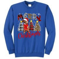 Dachshund Merry Christmas Tree Leopard Plaid Printed Great Gift Tall Sweatshirt