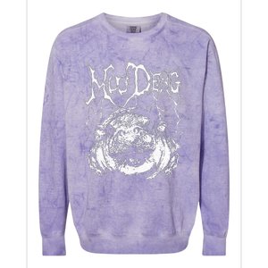 Death Metal Cute Baby Hippo Moo Deng Hippopotamus Colorblast Crewneck Sweatshirt