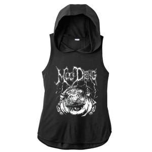 Death Metal Cute Baby Hippo Moo Deng Hippopotamus Ladies PosiCharge Tri-Blend Wicking Draft Hoodie Tank