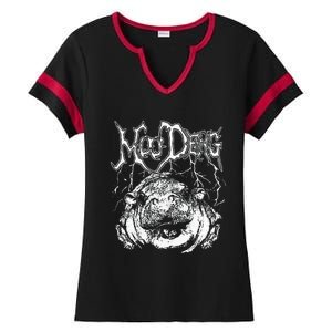 Death Metal Cute Baby Hippo Moo Deng Hippopotamus Ladies Halftime Notch Neck Tee