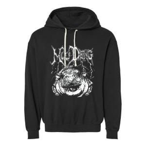 Death Metal Cute Baby Hippo Moo Deng Hippopotamus Garment-Dyed Fleece Hoodie